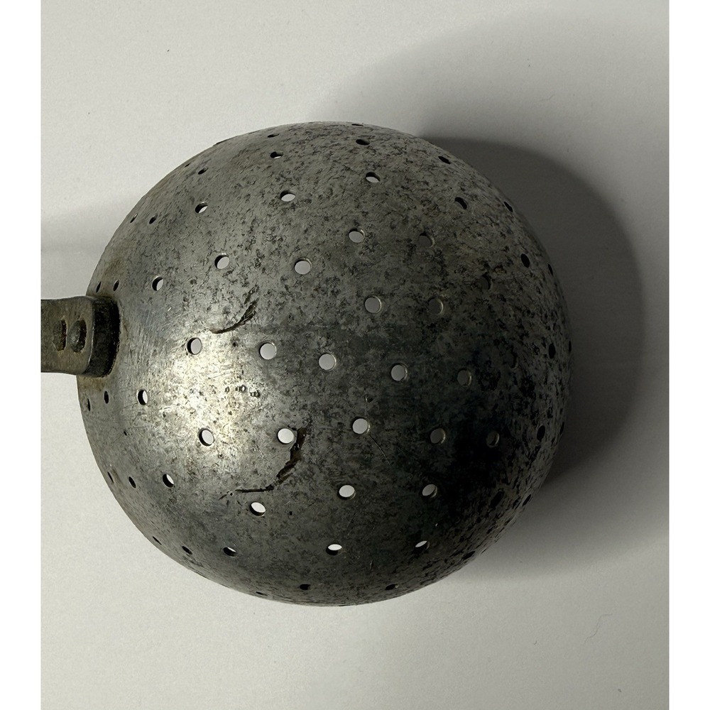Aluminum Ladle Farmhouse Pierced Kitchen Cooking Strainer Germany Chef Antique - Picture 4 of 9